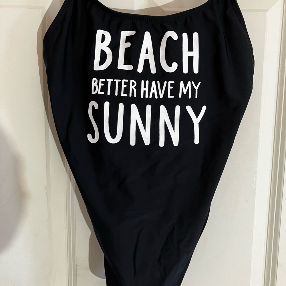 Black Graphic Swimsuit